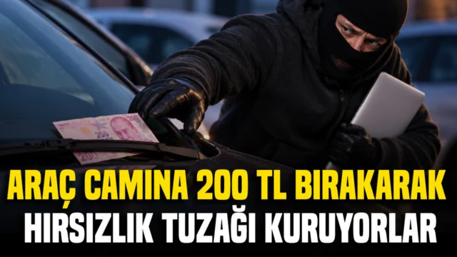 Araç camına para bırakıp değerli eşyaları çalıyorlar