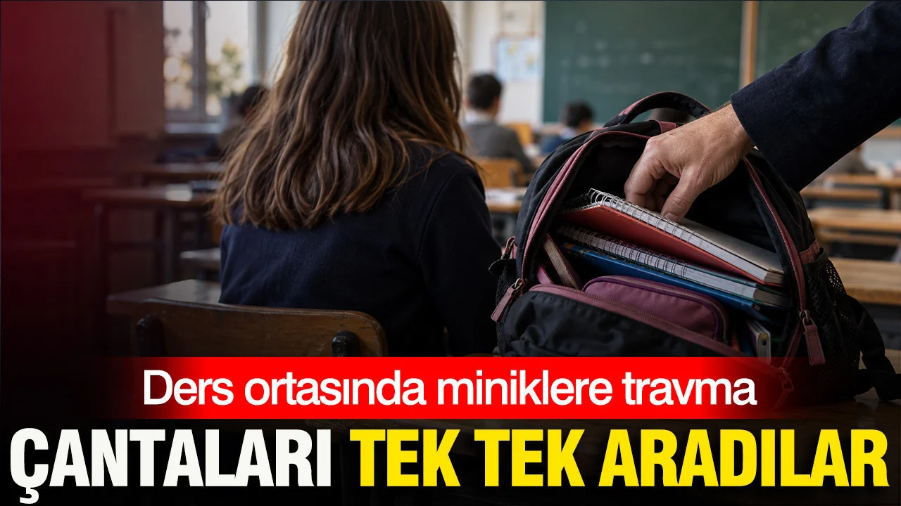 Ders ortasında miniklere travma: Çantaları tek tek aradılar